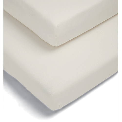 Mamas & Papas Cotbed Fitted Sheets (2 pack) - Cream - Image 1